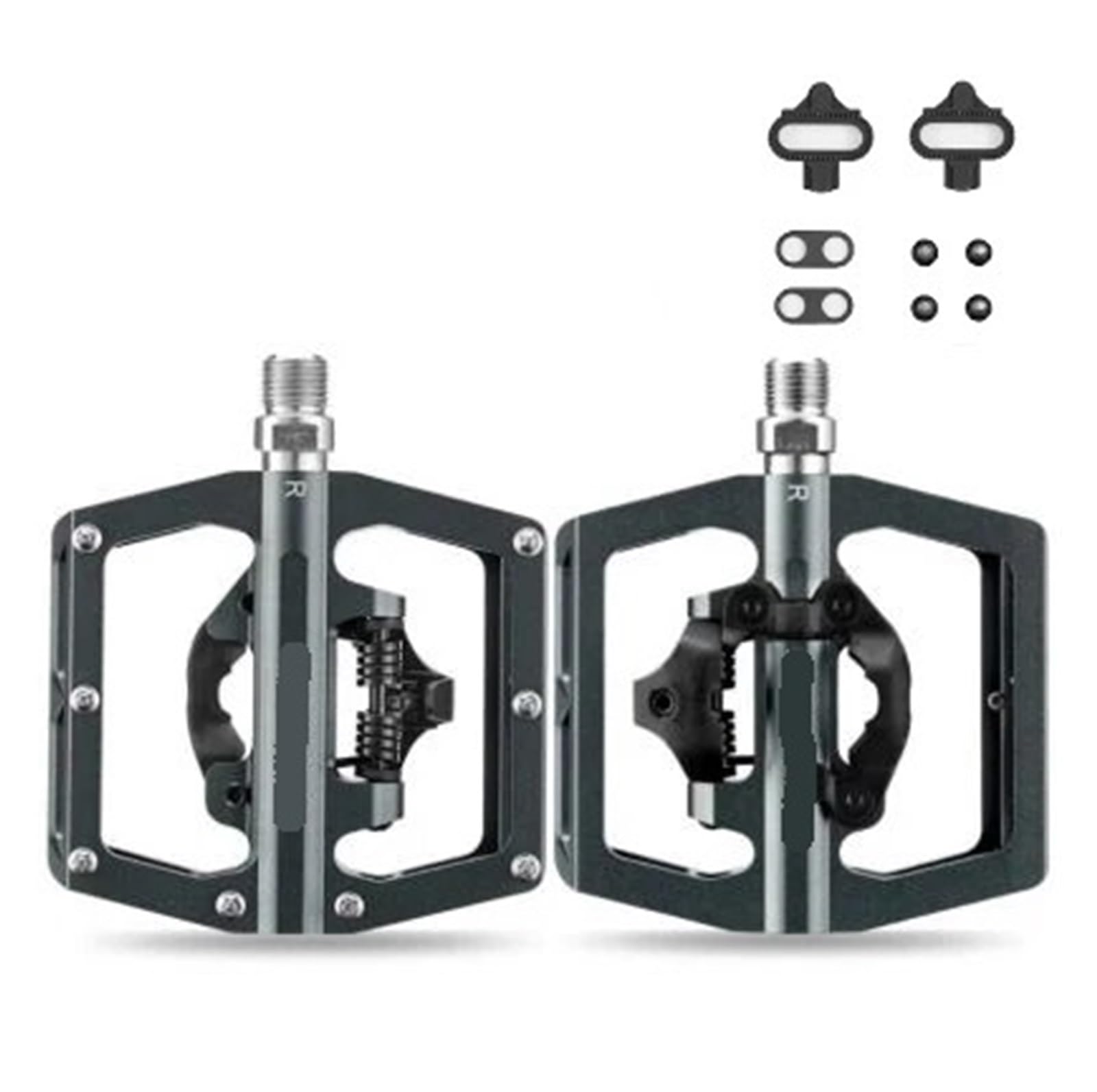 Motorcycle Brake Pedal Extender 2-in-1-Fahrradschlosspedal, Flache Fahrradpedale mit SPD-System, rutschfestes Aluminium, versiegeltes Lager, Fahrradschlosspedal(PD15-TI) von KFJFDHES