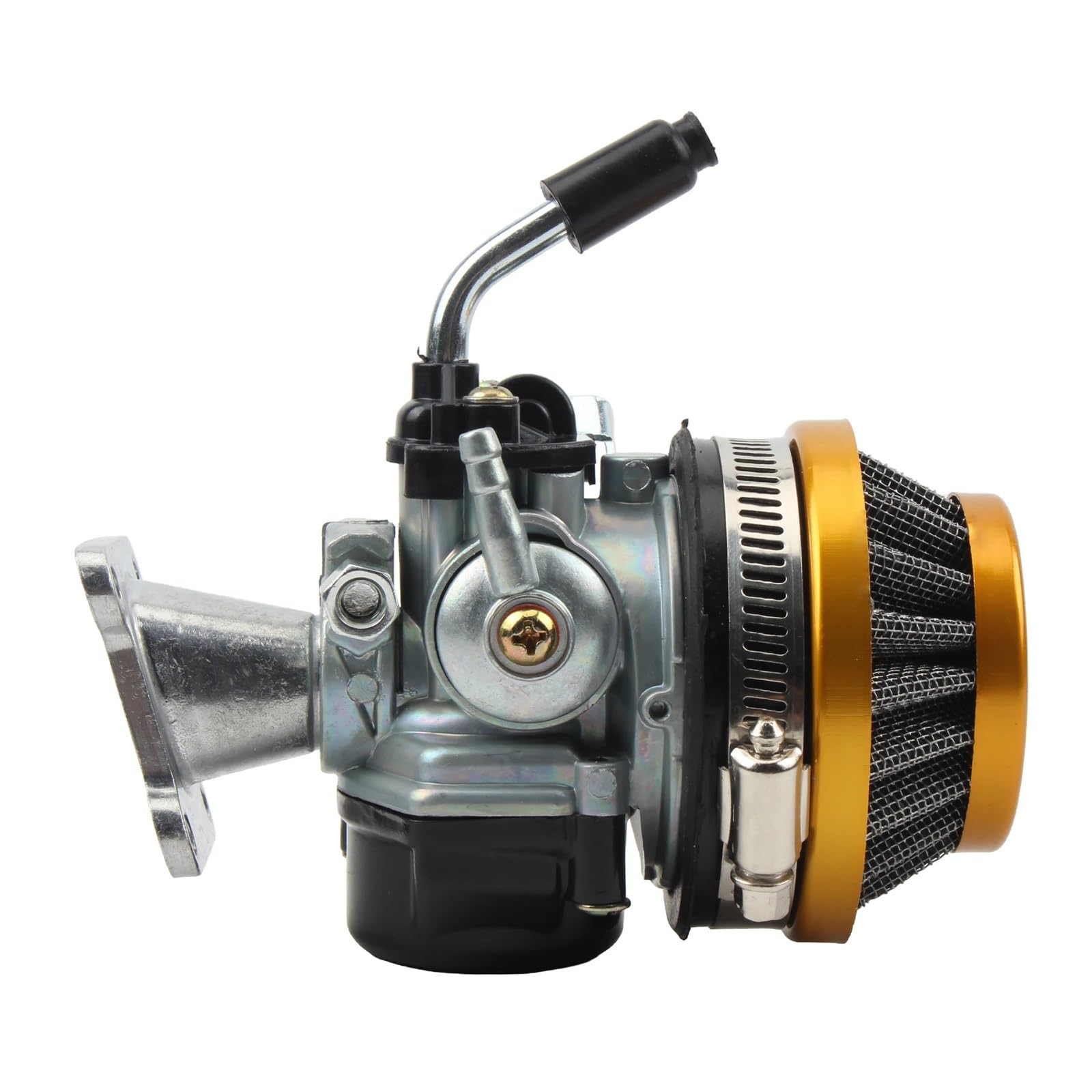 Motorrad-Vergaser Motorradvergaser 37 49 50 cc 2-Takt Wassergekühlter Vergaser mit Ansaugrohr Luftfilter Mini Moto Dirt Bike ATV Zubehör(Gold) von KFJFDHES
