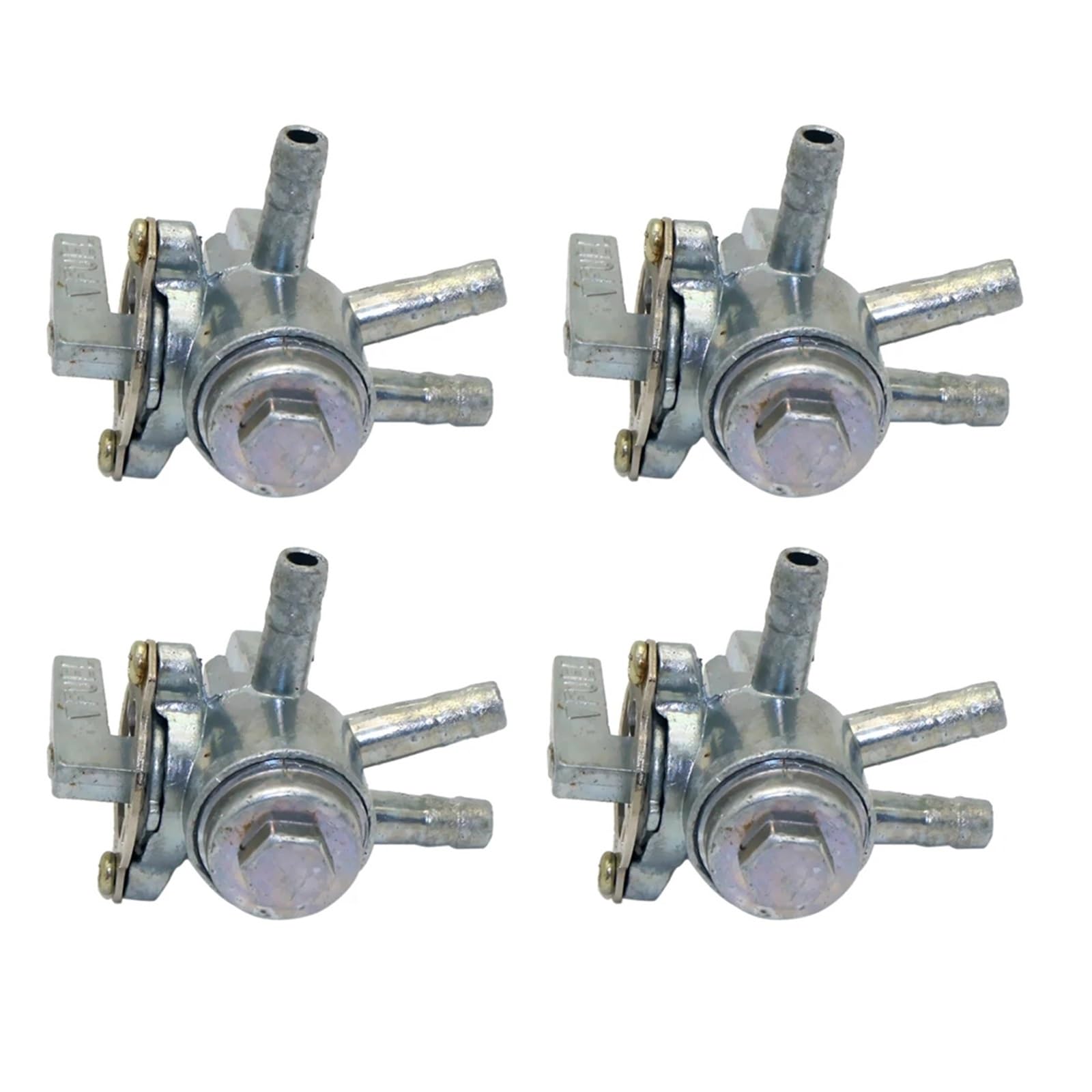 Petrol Tap Fuel Tank Switch 4 stücke 3 Port Kraftstoff Gas hahn Absperrventil for 50cc 70cc 110cc 125cc Roller ATV-Silber Petrol Tap Fuel Tank Switch 4 stücke 3 Port Kraftstoff Gas hahn Absperrventil for 50cc 70cc 110cc 125cc Roller ATV-Silber von KFJFDHES
