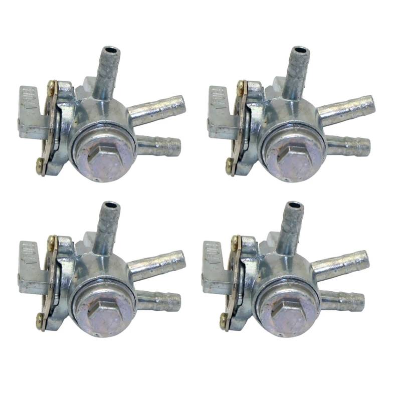 Petrol Tap Fuel Tank Switch 4 stücke 3 Port Kraftstoff Gas hahn Absperrventil for 50cc 70cc 110cc 125cc Roller ATV-Silber von KFJFDHES