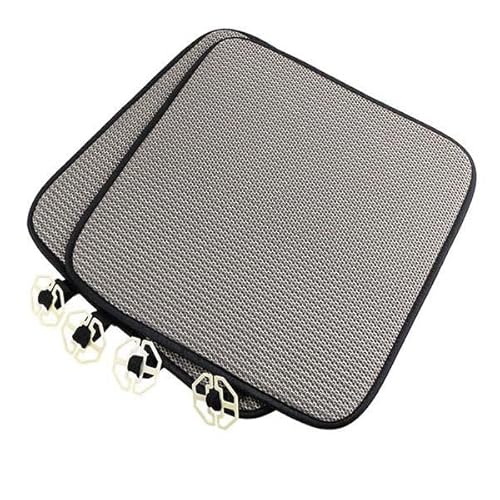 Autositzbezüge,Schonbezug Autositz Vorne 1 Stück Sommer Auto Sitzbezug Mütze Atmungsaktive Autositz Mantel Schutz Automotive Interieur Square Bürositz Kissen Cool(2 Front Seat Beige) von KFXYSM