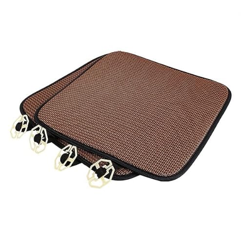 Autositzbezüge,Schonbezug Autositz Vorne 1 Stück Sommer Auto Sitzbezug Mütze Atmungsaktive Autositz Mantel Schutz Automotive Interieur Square Bürositz Kissen Cool(2 Front Seat Brown) von KFXYSM