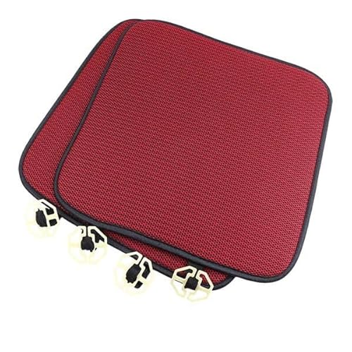 Autositzbezüge,Schonbezug Autositz Vorne 1 Stück Sommer Auto Sitzbezug Mütze Atmungsaktive Autositz Mantel Schutz Automotive Interieur Square Bürositz Kissen Cool(2 Front Seat Red) von KFXYSM