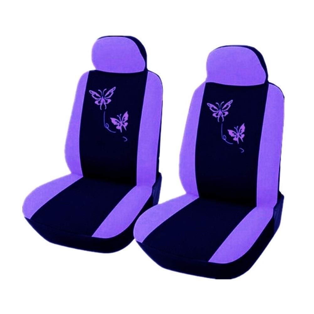 Autositzbezüge,Schonbezug Autositz Vorne 4 / 9pcs / Set Rosa Autositzbezüge Schmetterling Stickerei-Auto-Styling Frau Sitzbezüge Automobil Auto-Innen Zubehör(Red) von KFXYSM