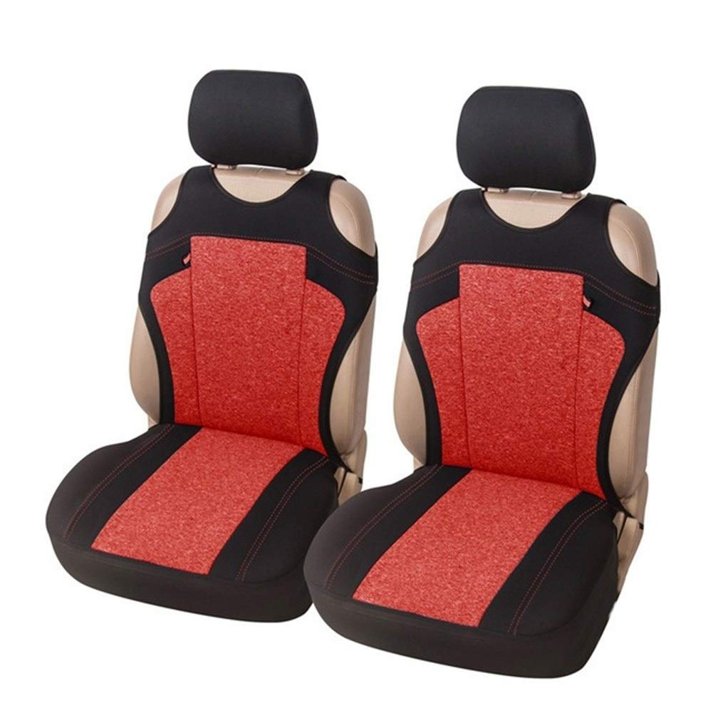 Autositzbezüge,Schonbezug Autositz Vorne Auto-Sitzbezug atmungsaktiv Vordersitzbezüge 3 Farbe Optional Dekor Car Seat Protector Universal-Fit Die meisten Fahrzeuge(Red car seat Cover) von KFXYSM