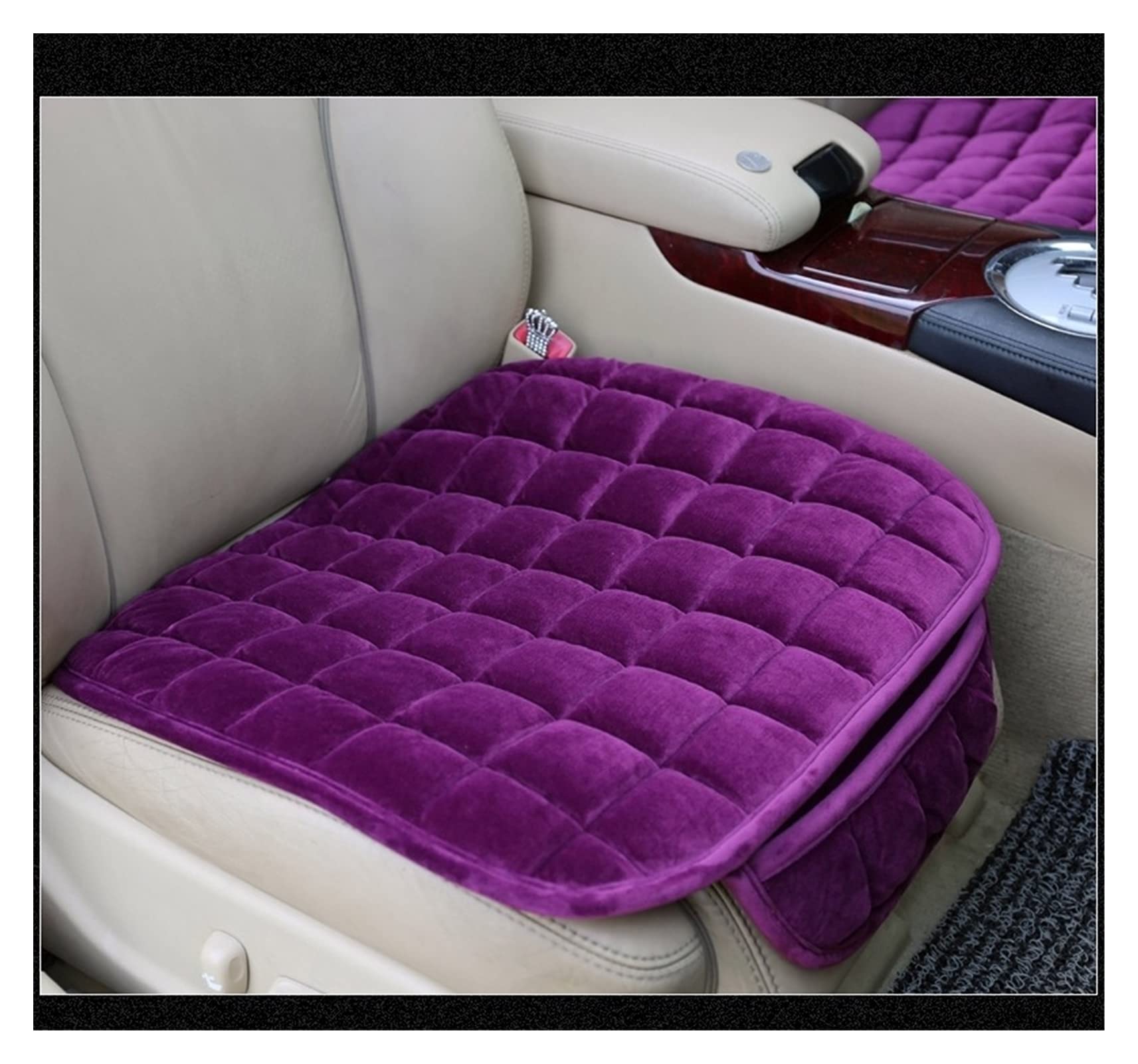 Autositzbezüge,Schonbezug Autositz Vorne Autositzabdeckung Winter Warme Sitzkissen Anti-Slip Universal Front Stuhl Sitz Atmungsaktive Pad Für Fahrzeug Auto Auto Sitzschützer(Purple) von KFXYSM