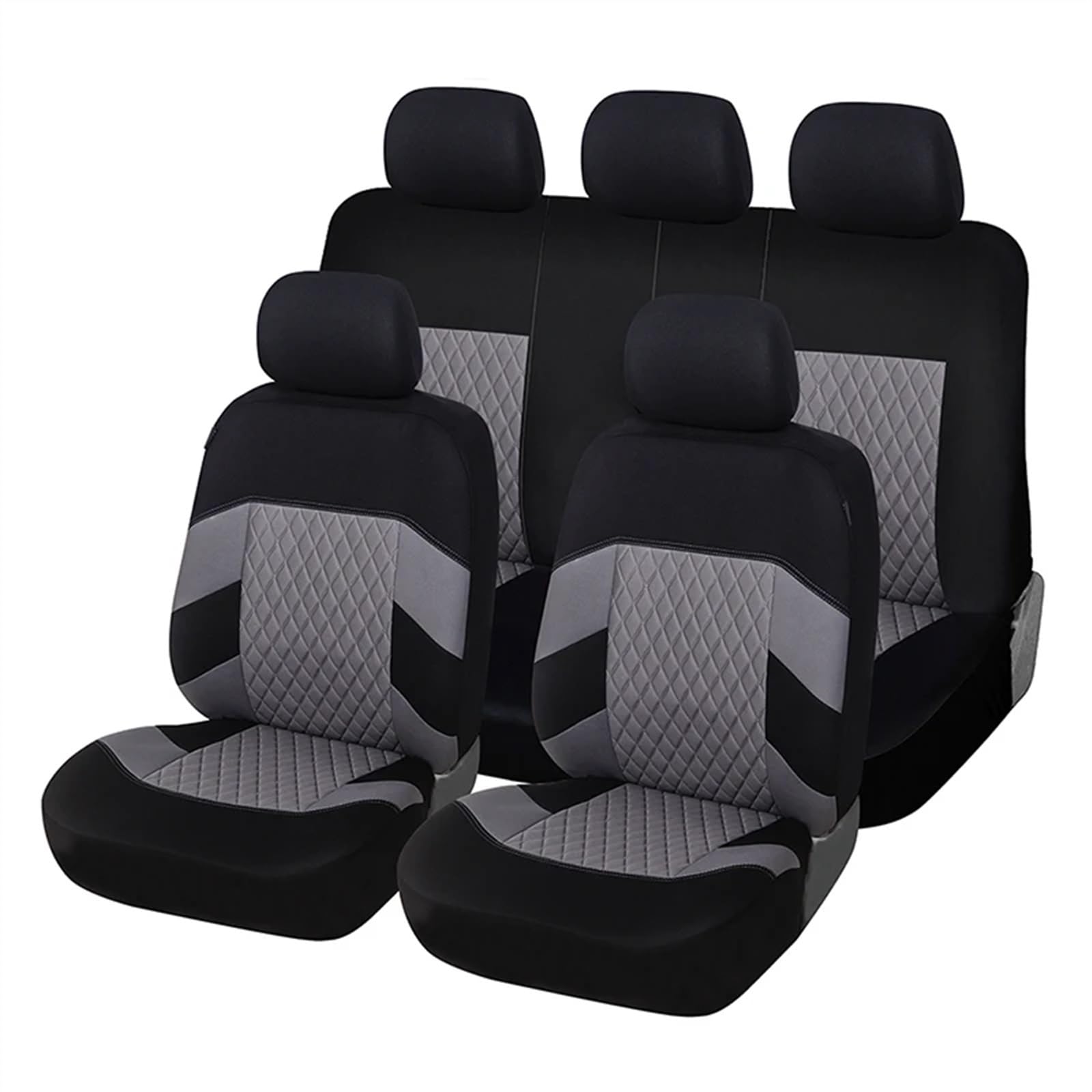 Autositzbezüge,Schonbezug Autositz Vorne Autositzbezüge, universelle Passform, komplettes Set, Autositzschutz, Reifenspuren, Autositzzubehör – 9-teilig(Gray) von KFXYSM