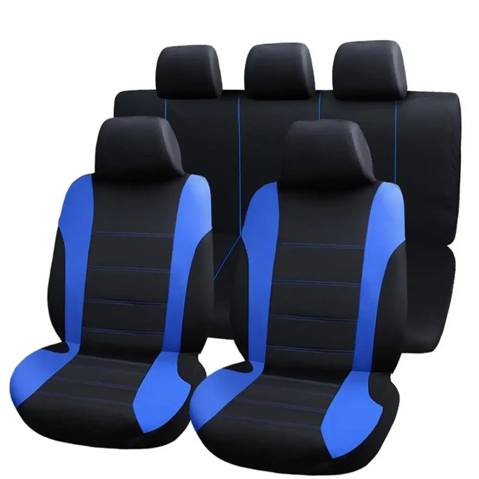 Autositzbezüge,Schonbezug Autositz Vorne Autositzbezüge Komplettset Atmungsaktiver Autositzschutzbezug Fahrzeugsitzbezüge Universelles Autozubehör Auto-Styling(9pcs Black Blue) von KFXYSM
