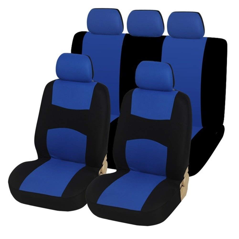Autositzbezüge,Schonbezug Autositz Vorne Einzigartige Wohnung Tuch Auto-Sitzbezug (abnehmbar Kopfstützen und solide Bank) Innen Zubehör Universal-Auto-Sitzabdeckung(Blue Full Set) von KFXYSM