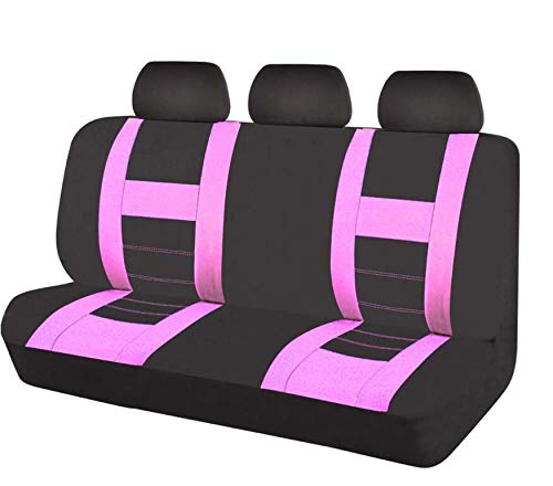 Autositzbezüge,Schonbezug Autositz Vorne Hinterer Rückenauto Autositz deckt Mesh-Stoff für alle Autos universelle Sitzbezüge(Black Pink) von KFXYSM
