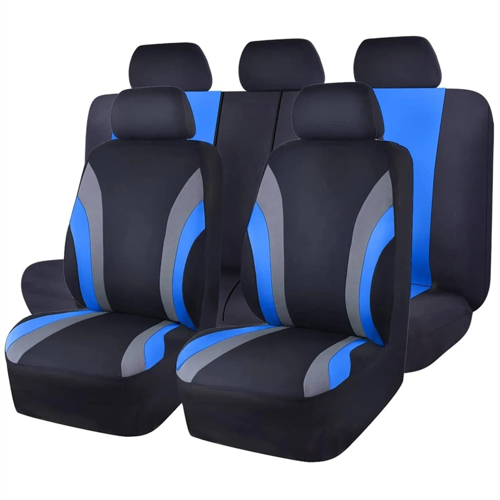 Autositzbezüge,Schonbezug Autositz Vorne Komplettset mit Autositzbezügen aus Polyestergewebe im Sportstil, Autositzschutz, universell passend for die meisten Autos/SUVs(Blue) von KFXYSM