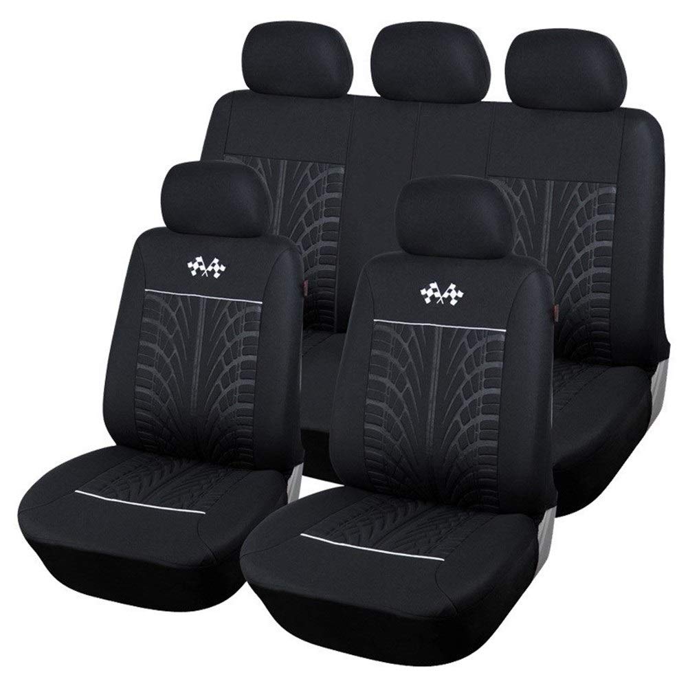 Autositzbezüge,Schonbezug Autositz Vorne Sport-Auto-Sitzbezüge Fit meisten Fahrzeugsitze Autositz-Schutz-Innenausstattung Schwarz-Sitzabdeckung(Black) von KFXYSM
