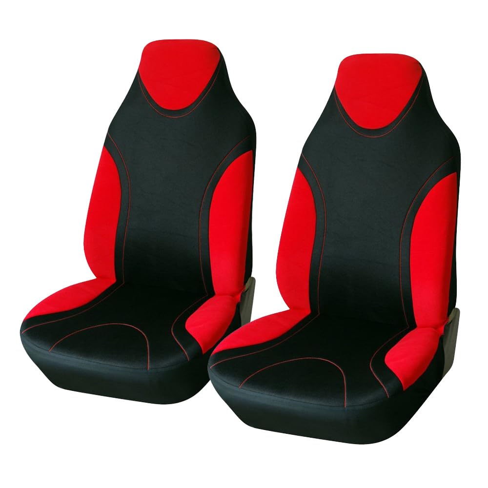 Autositzbezüge,Schonbezug Autositz Vorne Universal Autositz-Abdeckung Protektoren Eimer Sitze Fit für Autos Trucks SUVs Vans 2 Stück Handwaschbar(RED Front Covers) von KFXYSM