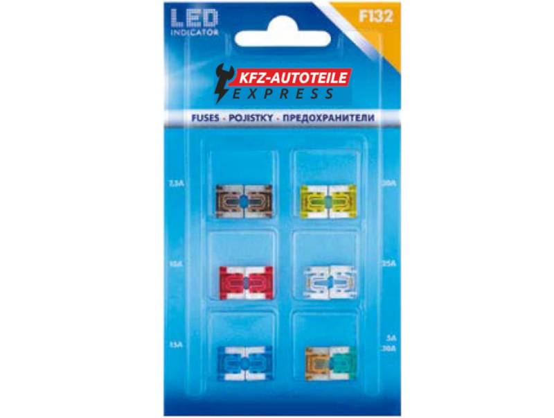 LED-Status Micro Low Profile LP KFZ Mini Sicherungen, FLL, Set, 3A 5A 7,5A 10A 15A 20A 25A 30A, Stromstärke:Set 12 Verschiedene von KFZ-Autoteile Express