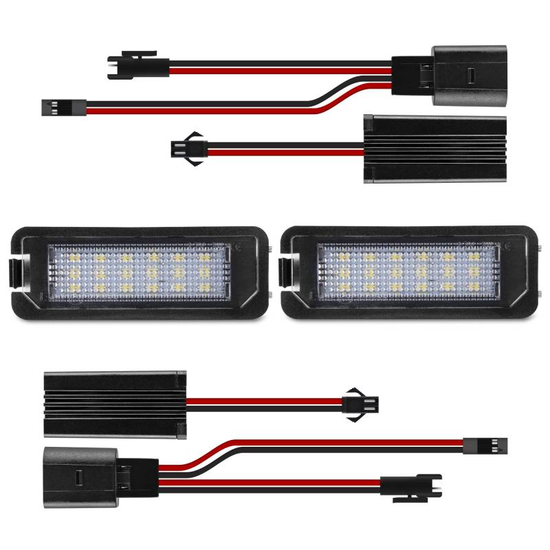 LLCTOOLS - Nummernschildbeleuchtung Langlebig & Effizient - Kennzeichenleuchte LED kompatibel mit VW Golf 4/5/6 & mehr - Hochwertige Canbus LED Kennzeichenbeleuchtung - 2x Auto Kennzeichenleuchten von LLCTOOLS