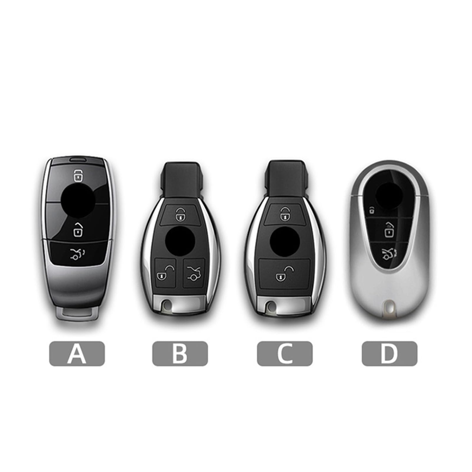 Autoschlüssel Ersatz Schlüssel Für Benz A B C E GL S GLA GLK CLS Klasse AMG W204 W205 W212 W463 W176 TPU Autoschlüsseletui Vollabdeckung Shell Schlüsselanhänger(B Black sel 1) von KGFRDO