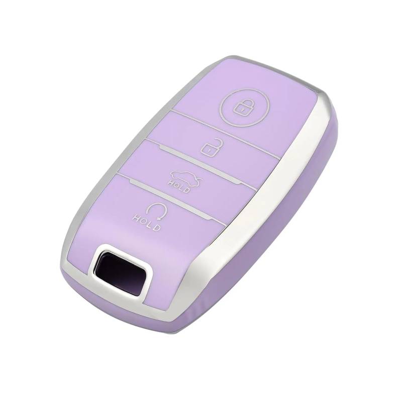 Autoschlüssel Ersatz Schlüssel Für Kia Soul Optima Forte Sportage Sorento NIRO Rio Schlüssel Fob Fall Abdeckung Halter Zubehör Auto Schlüssel Fernbedienung Fall Shell Beschützer(Purple Silver) von KGFRDO