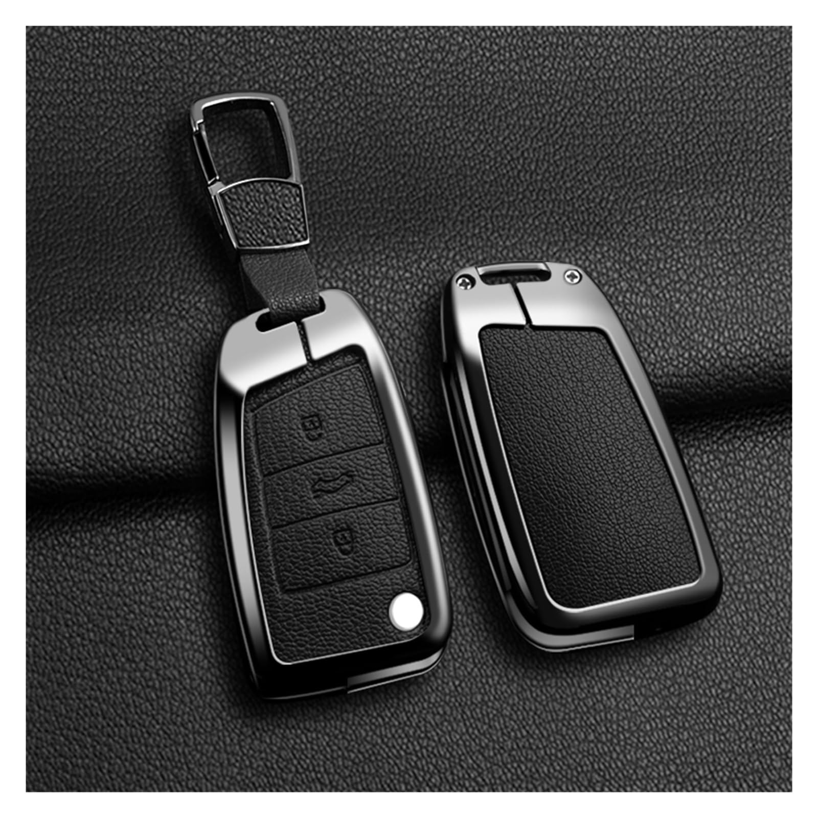 Autoschlüssel Ersatz Schlüssel Für VW Passat 2017 Für Einen Besonderen Zweck Shell Fob Schlüsselanhänger Zubehör Legierung Stil Autoschlüssel Fall Abdeckung Shell(Black 2) von KGFRDO