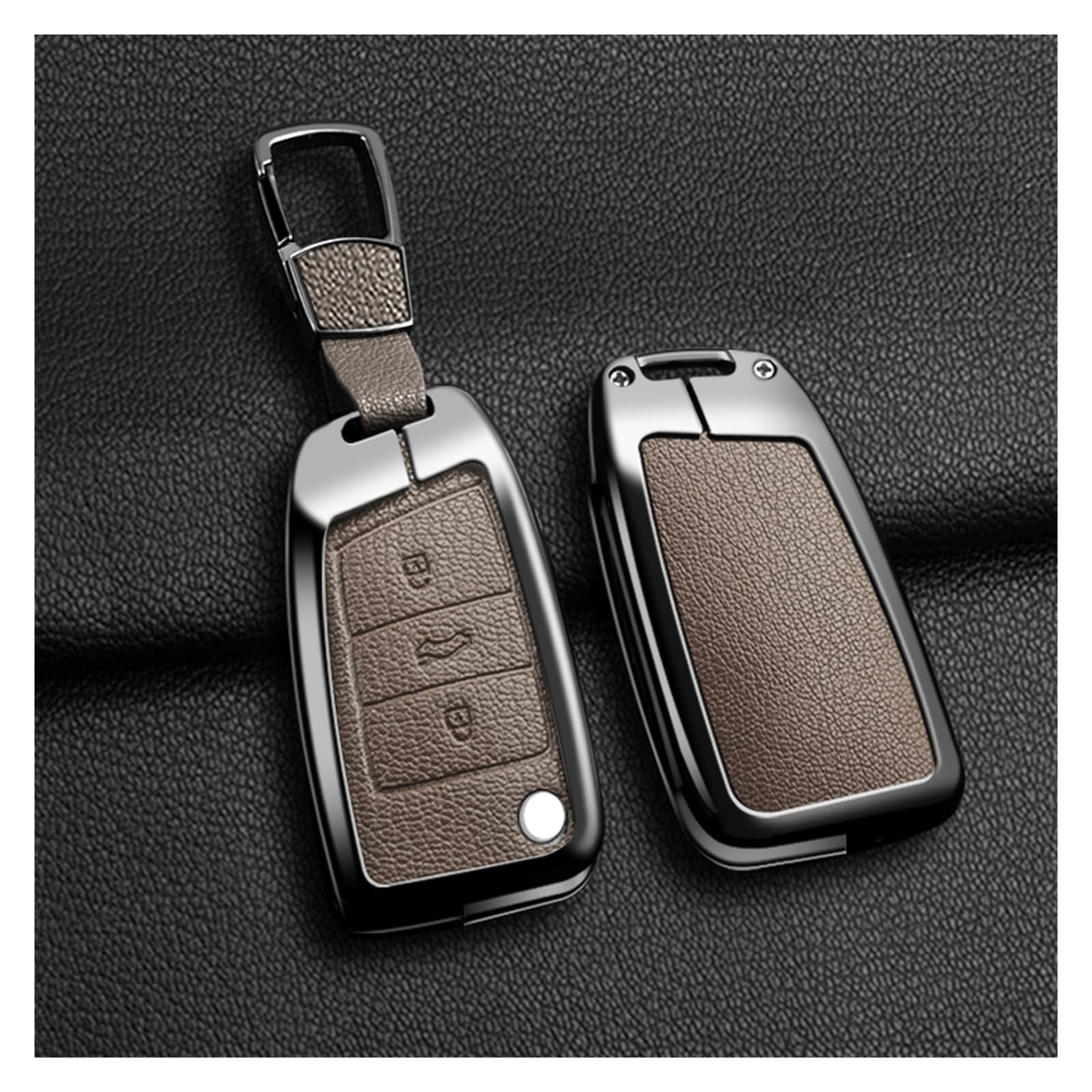 Autoschlüssel Ersatz Schlüssel Für VW Passat 2017 Für Einen Besonderen Zweck Shell Fob Schlüsselanhänger Zubehör Legierung Stil Autoschlüssel Fall Abdeckung Shell(Elephant Grey 2) von KGFRDO