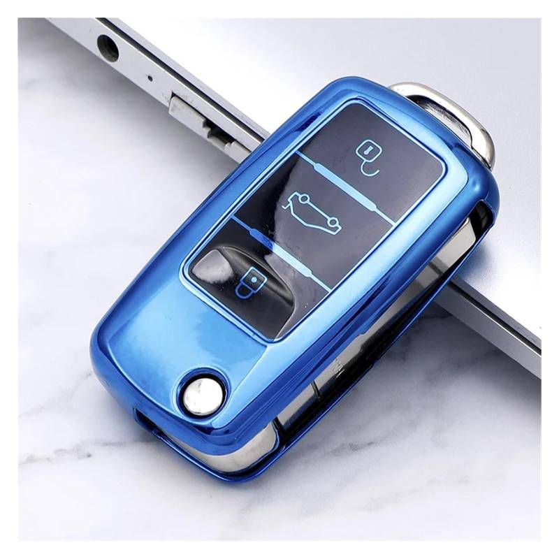 Autoschlüssel Ersatz Schlüssel Für VW Polo Tiguan Passat B5 B6 B7 Golf EOS Scirocco Jetta MK6 Für Skoda Octavia TPU Auto Fernbedienung Schlüssel Fall Abdeckung Shell(XL1000V Gray) von KGFRDO