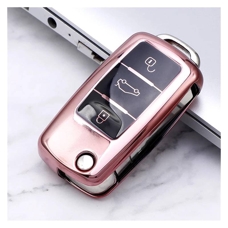 Autoschlüssel Ersatz Schlüssel Für VW Polo Tiguan Passat B5 B6 B7 Golf EOS Scirocco Jetta MK6 Für Skoda Octavia TPU Auto Fernbedienung Schlüssel Fall Abdeckung Shell(XL1000V Gray LG) von KGFRDO