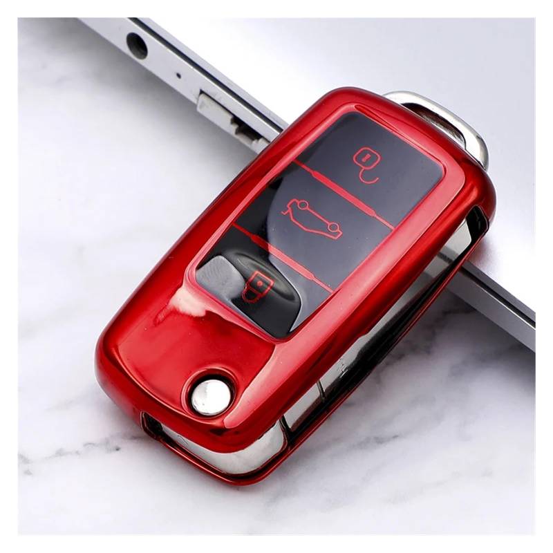 Autoschlüssel Ersatz Schlüssel Für VW Polo Tiguan Passat B5 B6 B7 Golf EOS Scirocco Jetta MK6 Für Skoda Octavia TPU Auto Fernbedienung Schlüssel Fall Abdeckung Shell(XL125V Clear LG) von KGFRDO