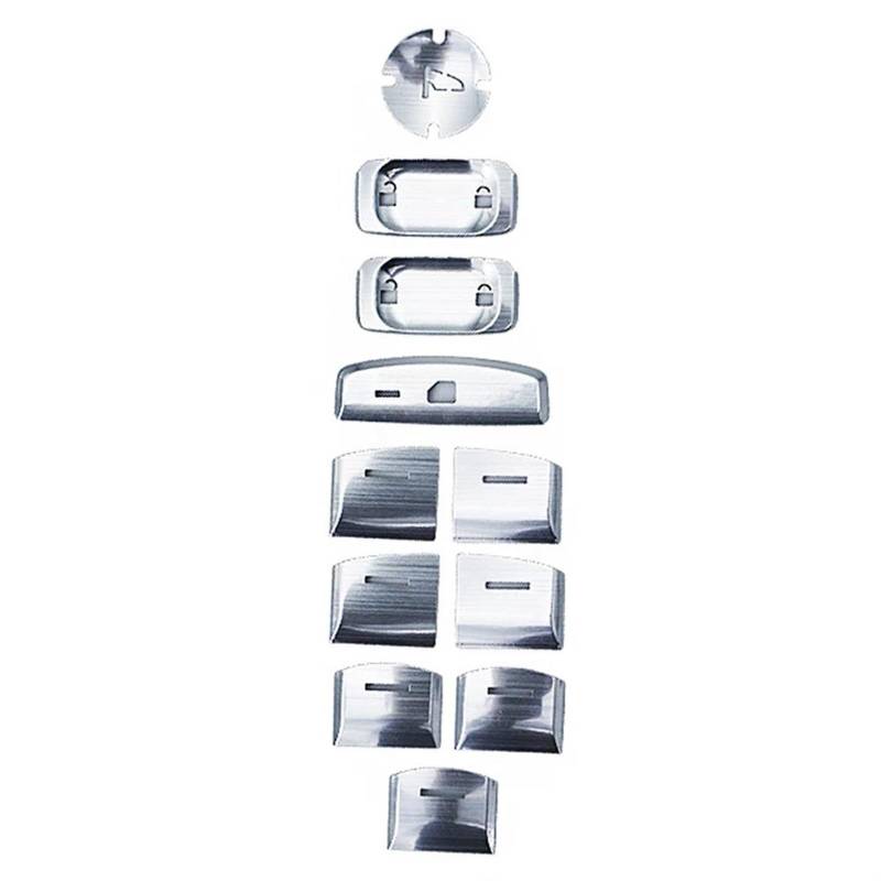 Für Civic Für 10. 2016 2017 2018 2019 2020 Auto Innen 11 stücke Auto Tür Fensterheber Schalter Pailletten Deckel Abdeckung Trim(Silver) von KGFRDO