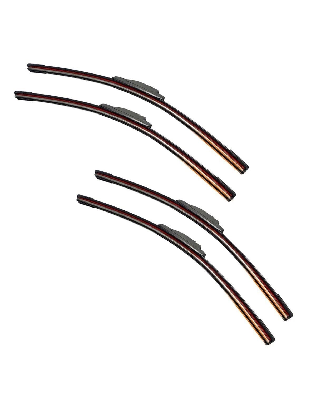 Wischerblätter Für Peugeot Für Partner 2 Auto Scheibenwischer Doppel Gummi Rahmenlose Klammerlose Scheibenwischer Weiche Zubehör(4PCS) von KGFRDO