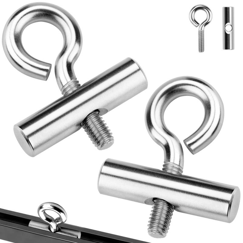 2 Stück Kederstopper 8-10mm Stopper für Kederschiene Kederstopper mit Karabiner Edelstahl Kederschiene Zubehör Camping Blockierungskit für Caravan Wohnmobil Campervan Wohnwagen Camping Zelt Boot von KGGZKG
