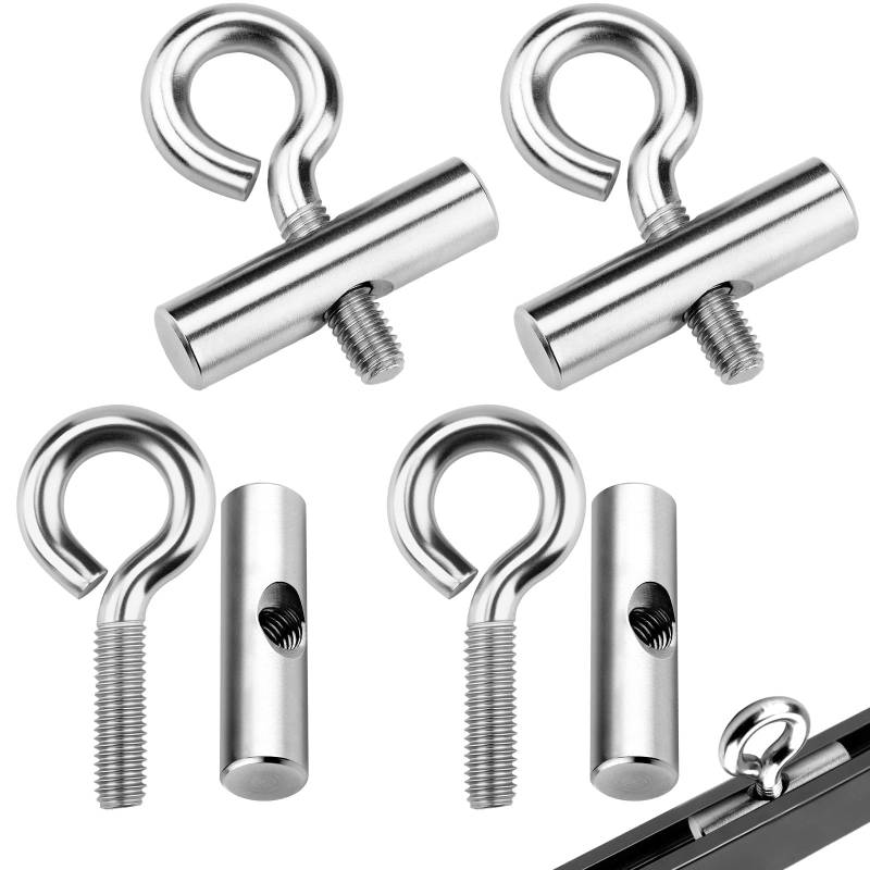 4 Stück Kederstopper 8-10mm Stopper für Kederschiene Kederstopper mit Karabiner Edelstahl Kederschiene Zubehör Camping Blockierungskit für Caravan Wohnmobil Campervan Wohnwagen Camping Zelt Boot von KGGZKG