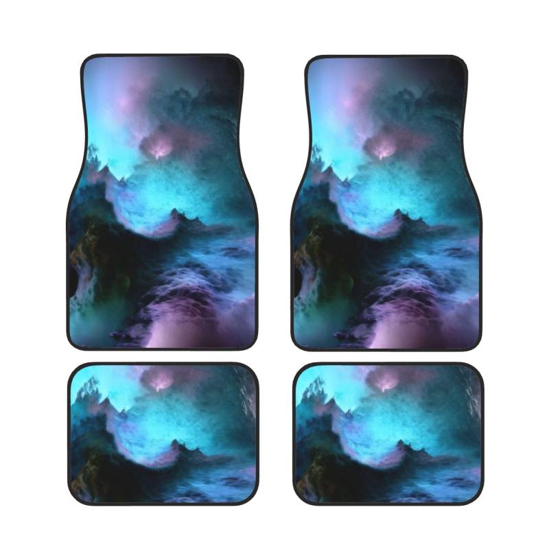 3D Graphics Universe Space Auto Fußmatten Set von 4 Stück, Universal Automotive Front Rear Floor Fußmatten - Wasserdicht Anti-Rutsch-Neopren Leicht zu Reinigen für PKW LKW SUV von KHDKLXOHZ