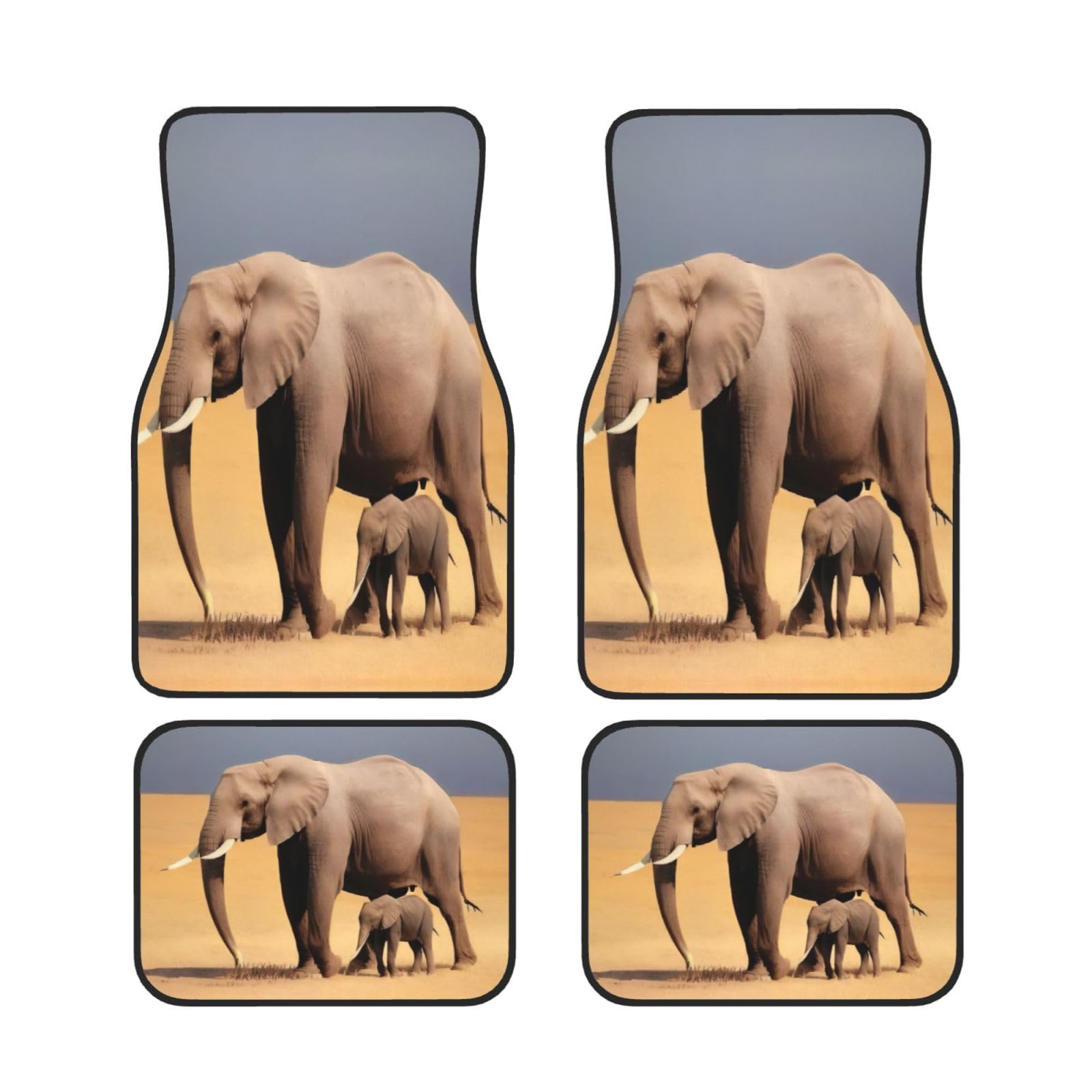 African Elephant Auto Fußmatten Set 4 Stück Universal Automotive Vorne Hinten Fußmatten - Wasserdicht Anti-Rutsch-Neopren Leicht zu Reinigen für PKW LKW SUV African Elephant Auto Fußmatten Set 4 Stück Universal Automotive Vorne Hinten Fußmatten - Wasserdicht Anti-Rutsch-Neopren Leicht zu Reinigen für PKW LKW SUV von KHDKLXOHZ