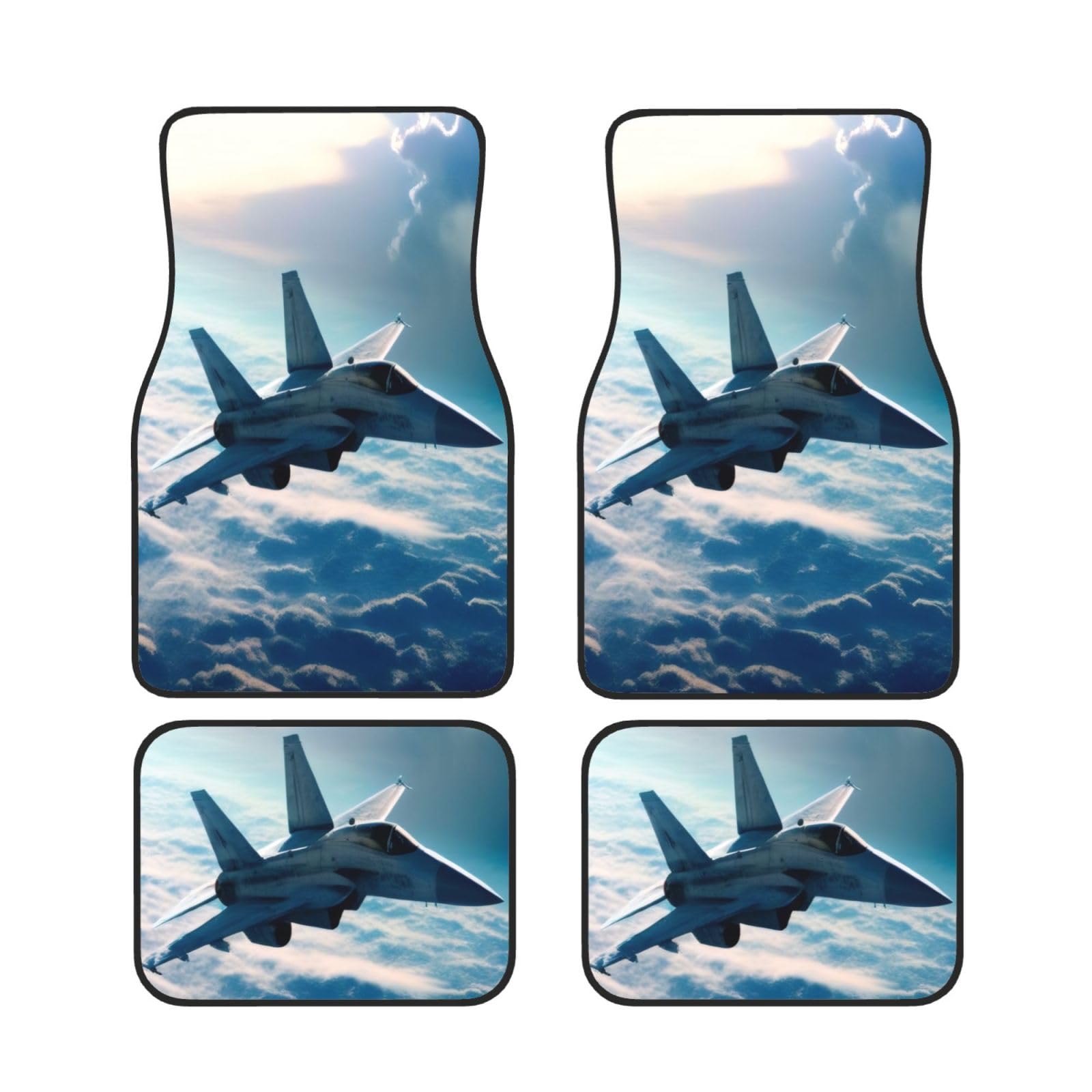 Aircraft Fighter Jets Auto Fußmatten Set von 4 Stück, Universal Automotive Front Rear Floor Fußmatten - Wasserdicht Anti-Rutsch-Neopren Leicht zu Reinigen für PKW LKW SUV Aircraft Fighter Jets Auto Fußmatten Set von 4 Stück, Universal Automotive Front Rear Floor Fußmatten - Wasserdicht Anti-Rutsch-Neopren Leicht zu Reinigen für PKW LKW SUV von KHDKLXOHZ