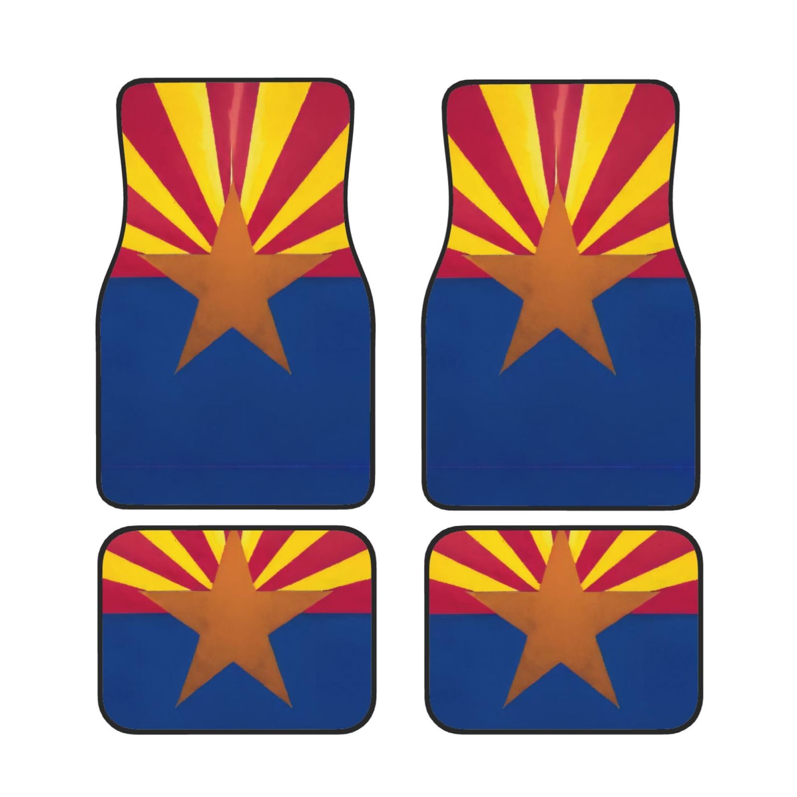 Arizona Flagge Auto Fußmatten Set von 4 Stück, Universal Automotive Vorne Hinten Fußmatten - Wasserdicht Anti-Rutsch-Neopren Leicht zu Reinigen für PKW LKW SUV Arizona Flagge Auto Fußmatten Set von 4 Stück, Universal Automotive Vorne Hinten Fußmatten - Wasserdicht Anti-Rutsch-Neopren Leicht zu Reinigen für PKW LKW SUV von KHDKLXOHZ