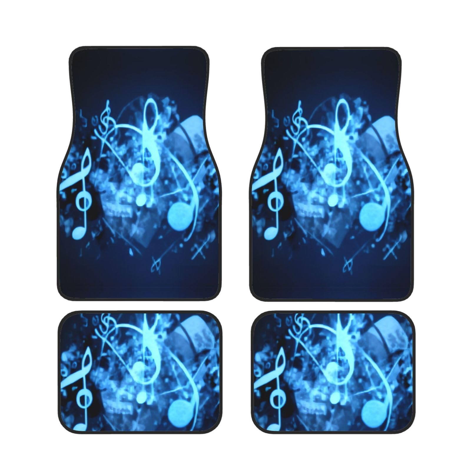 Blau Musiknoten Auto Fußmatten Set von 4 Stück Universal Automotive Front Rear Floor Fußmatten - Wasserdicht Anti-Rutsch-Neopren Leicht zu Reinigen für PKW LKW SUV Blau Musiknoten Auto Fußmatten Set von 4 Stück Universal Automotive Front Rear Floor Fußmatten - Wasserdicht Anti-Rutsch-Neopren Leicht zu Reinigen für PKW LKW SUV von KHDKLXOHZ