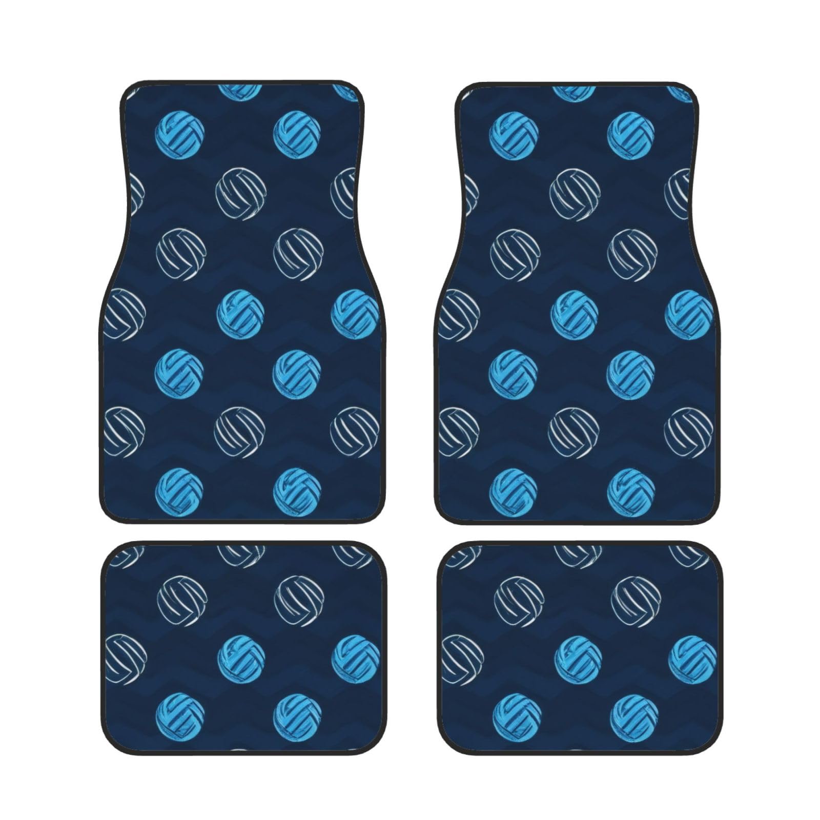 Blau Volleyball Auto Fußmatten Set von 4 Stück Universal Automotive Vorne Hinten Fußmatten - Wasserdicht Anti-Rutsch-Neopren Leicht zu Reinigen für PKW LKW SUV Blau Volleyball Auto Fußmatten Set von 4 Stück Universal Automotive Vorne Hinten Fußmatten - Wasserdicht Anti-Rutsch-Neopren Leicht zu Reinigen für PKW LKW SUV von KHDKLXOHZ
