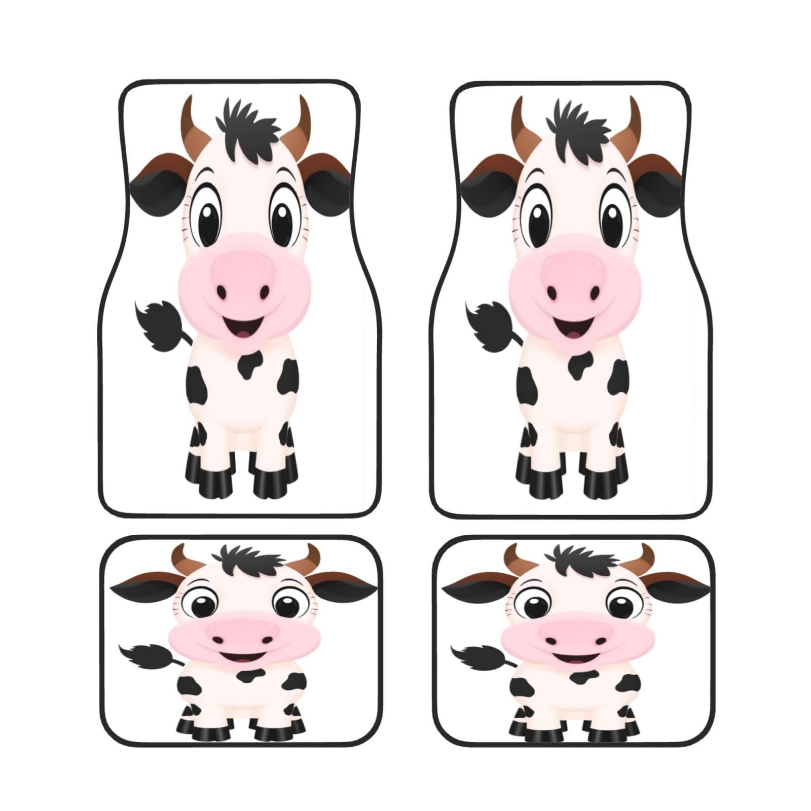 Cartoon Milch Kuh Auto Fußmatten Set von 4 Stück Universal Automotive vorne hinten Fußmatten - Wasserdicht Anti-Rutsch-Neopren Leicht zu reinigen für PKW LKW SUV Cartoon Milch Kuh Auto Fußmatten Set von 4 Stück Universal Automotive vorne hinten Fußmatten - Wasserdicht Anti-Rutsch-Neopren Leicht zu reinigen für PKW LKW SUV von KHDKLXOHZ