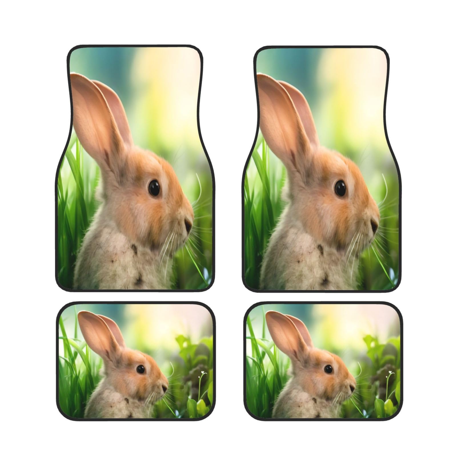 Cute Bunny Auto Fußmatten Set von 4 Stück Universal Automotive Front Rear Floor Fußmatten - Wasserdicht Anti-Rutsch-Neopren Leicht zu Reinigen für PKW LKW SUV Cute Bunny Auto Fußmatten Set von 4 Stück Universal Automotive Front Rear Floor Fußmatten - Wasserdicht Anti-Rutsch-Neopren Leicht zu Reinigen für PKW LKW SUV von KHDKLXOHZ