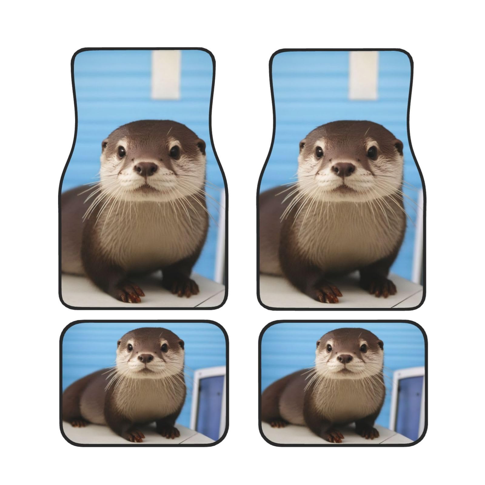 Cute Otter Auto Fußmatten Set von 4 Stück, Universal Automotive Vorne Hinten Fußmatten - Wasserdicht Anti-Rutsch-Neopren Leicht zu Reinigen für PKW LKW SUV Cute Otter Auto Fußmatten Set von 4 Stück, Universal Automotive Vorne Hinten Fußmatten - Wasserdicht Anti-Rutsch-Neopren Leicht zu Reinigen für PKW LKW SUV von KHDKLXOHZ