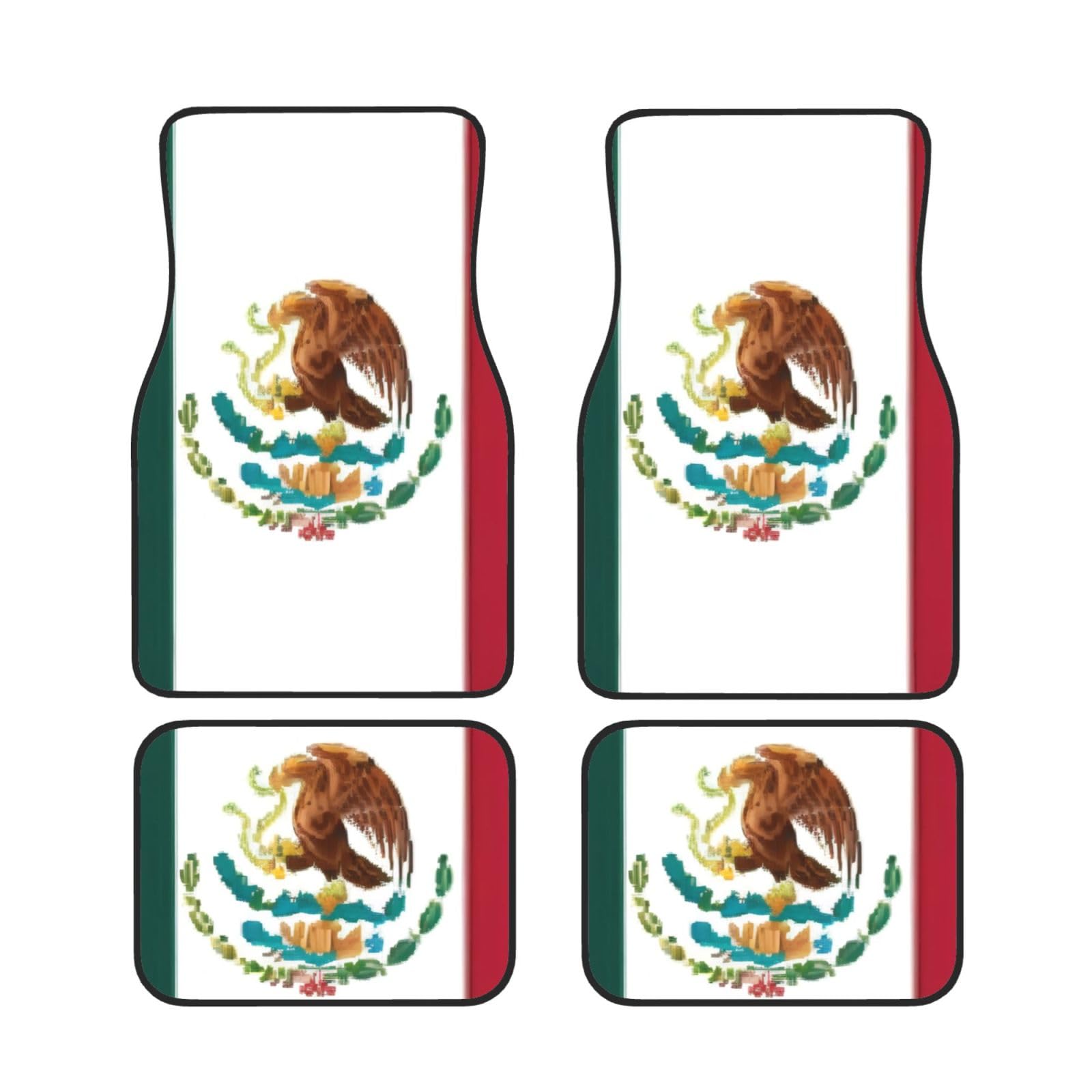 Flagge Mexiko Auto Fußmatten Set von 4 Stück, Universal Automotive Vorne Hinten Fußmatten - Wasserdicht Anti-Rutsch-Neopren Leicht zu Reinigen für PKW LKW SUV Flagge Mexiko Auto Fußmatten Set von 4 Stück, Universal Automotive Vorne Hinten Fußmatten - Wasserdicht Anti-Rutsch-Neopren Leicht zu Reinigen für PKW LKW SUV von KHDKLXOHZ