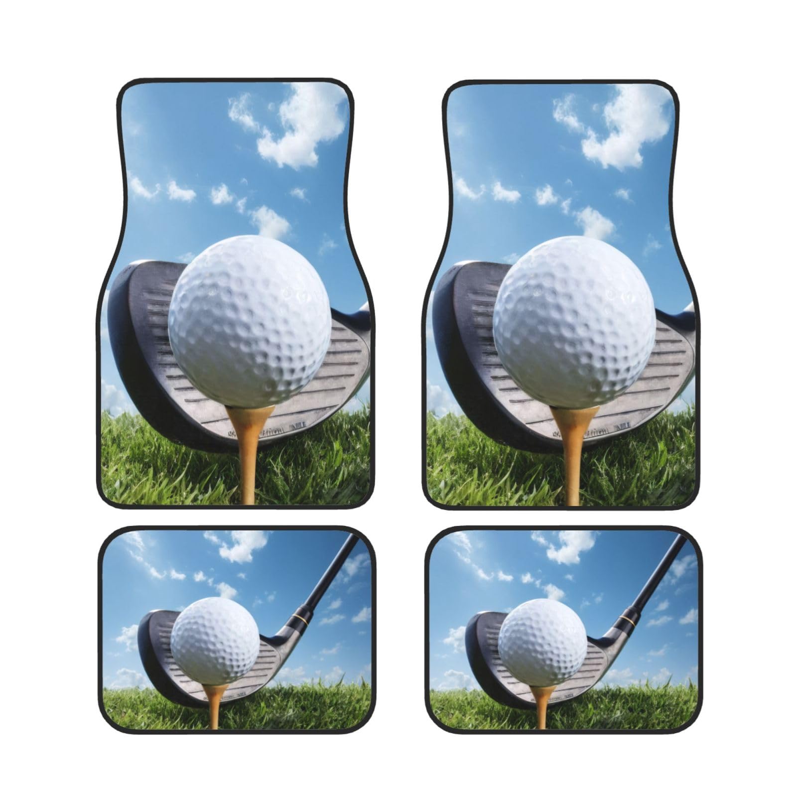 Golf Club Auto Fußmatten Set von 4 Teilen, Universal Automotive Vorne Hinten Fußmatten - Wasserdicht Anti-Rutsch-Neopren Leicht zu Reinigen Für PKW LKW SUV Golf Club Auto Fußmatten Set von 4 Teilen, Universal Automotive Vorne Hinten Fußmatten - Wasserdicht Anti-Rutsch-Neopren Leicht zu Reinigen Für PKW LKW SUV von KHDKLXOHZ