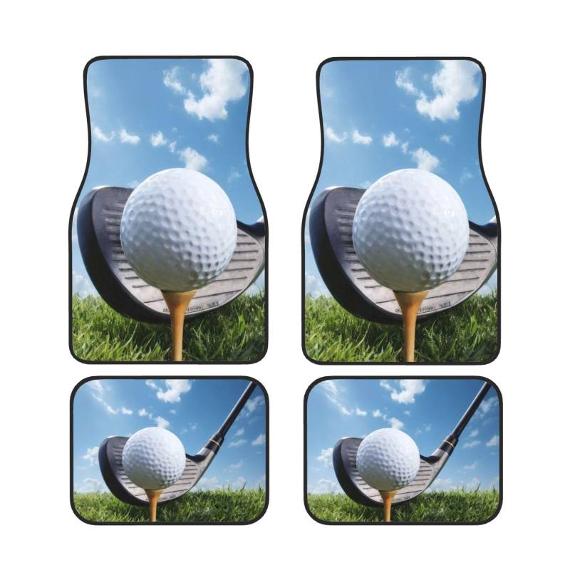 Golf Club Auto Fußmatten Set von 4 Teilen, Universal Automotive Vorne Hinten Fußmatten - Wasserdicht Anti-Rutsch-Neopren Leicht zu Reinigen Für PKW LKW SUV von KHDKLXOHZ
