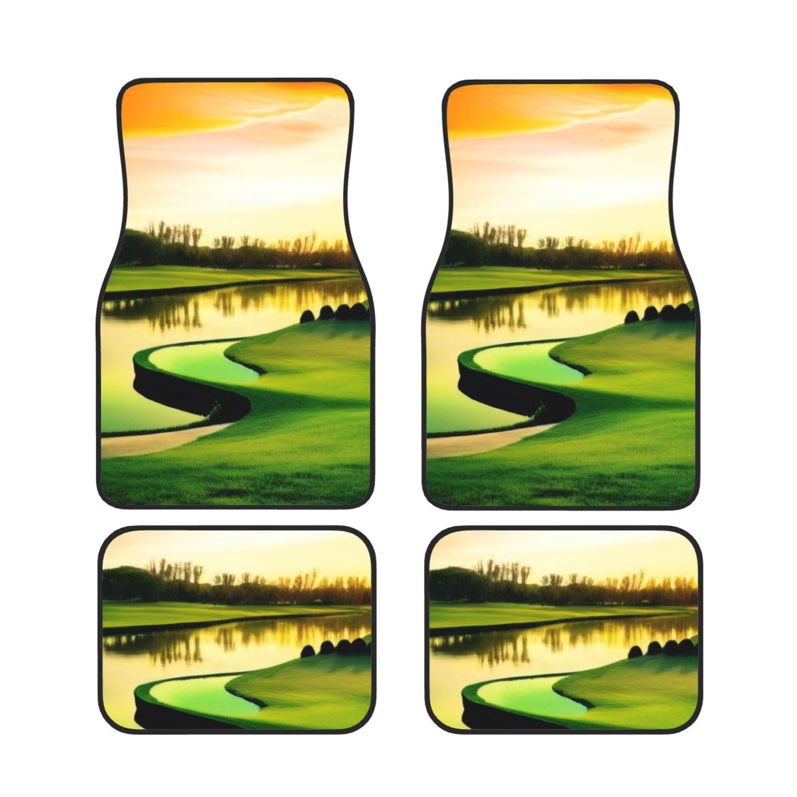Golf Course Auto Fußmatten Set von 4 Stück, Universal Automotive Vorne Hinten Fußmatten - Wasserdicht Anti-Rutsch-Neopren Leicht zu Reinigen für PKW LKW SUV Golf Course Auto Fußmatten Set von 4 Stück, Universal Automotive Vorne Hinten Fußmatten - Wasserdicht Anti-Rutsch-Neopren Leicht zu Reinigen für PKW LKW SUV von KHDKLXOHZ