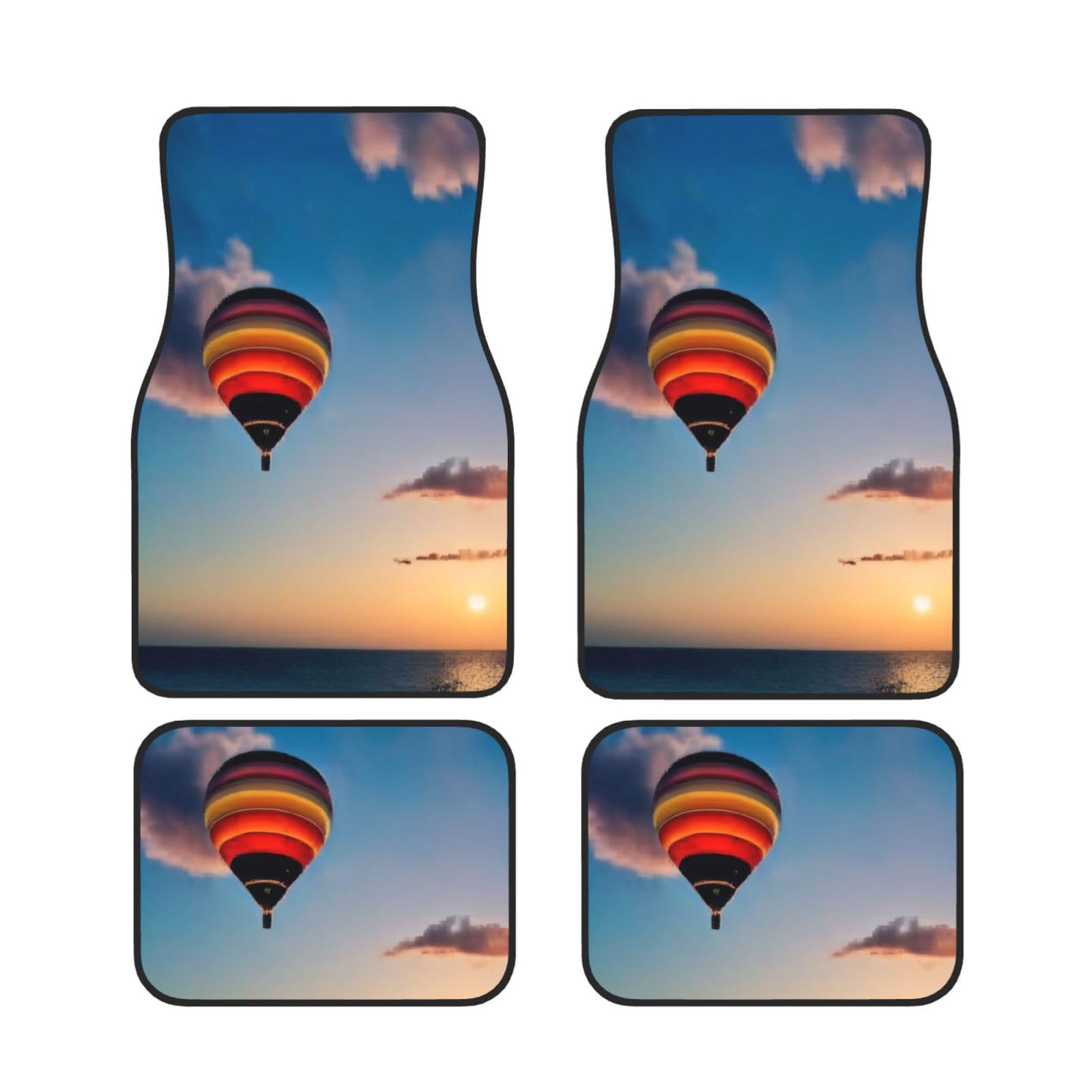 Heißluftballon Sonnenuntergang Auto Fußmatten Set von 4 Stück Universal Automotive Vorne Hinten Fußmatten - Wasserdicht Anti-Rutsch-Neopren Leicht zu Reinigen für PKW LKW SUV Heißluftballon Sonnenuntergang Auto Fußmatten Set von 4 Stück Universal Automotive Vorne Hinten Fußmatten - Wasserdicht Anti-Rutsch-Neopren Leicht zu Reinigen für PKW LKW SUV von KHDKLXOHZ