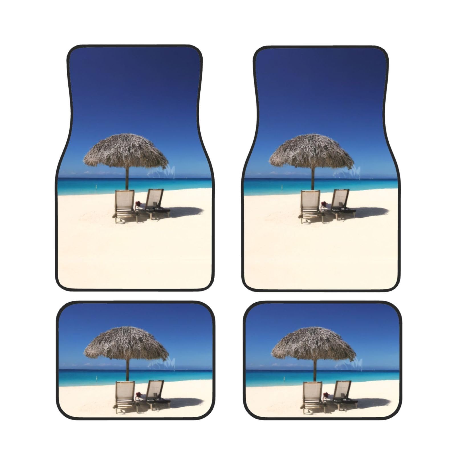 Jamaica Beach Auto Fußmatten Set von 4 Stück, Universal Automotive Vorne Hinten Fußmatten - Wasserdicht Anti-Rutsch-Neopren Leicht zu Reinigen für PKW LKW SUV Jamaica Beach Auto Fußmatten Set von 4 Stück, Universal Automotive Vorne Hinten Fußmatten - Wasserdicht Anti-Rutsch-Neopren Leicht zu Reinigen für PKW LKW SUV von KHDKLXOHZ