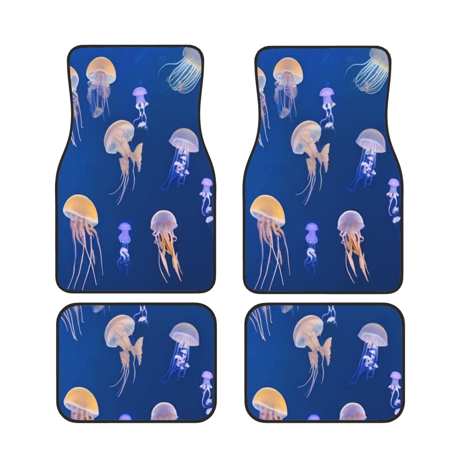 Jellyfish Auto Fußmatten Set von 4 Stück, Universal Automotive Vorne Hinten Fußmatten - Wasserdicht Anti-Rutsch-Neopren Leicht zu Reinigen für PKW LKW SUV Jellyfish Auto Fußmatten Set von 4 Stück, Universal Automotive Vorne Hinten Fußmatten - Wasserdicht Anti-Rutsch-Neopren Leicht zu Reinigen für PKW LKW SUV von KHDKLXOHZ