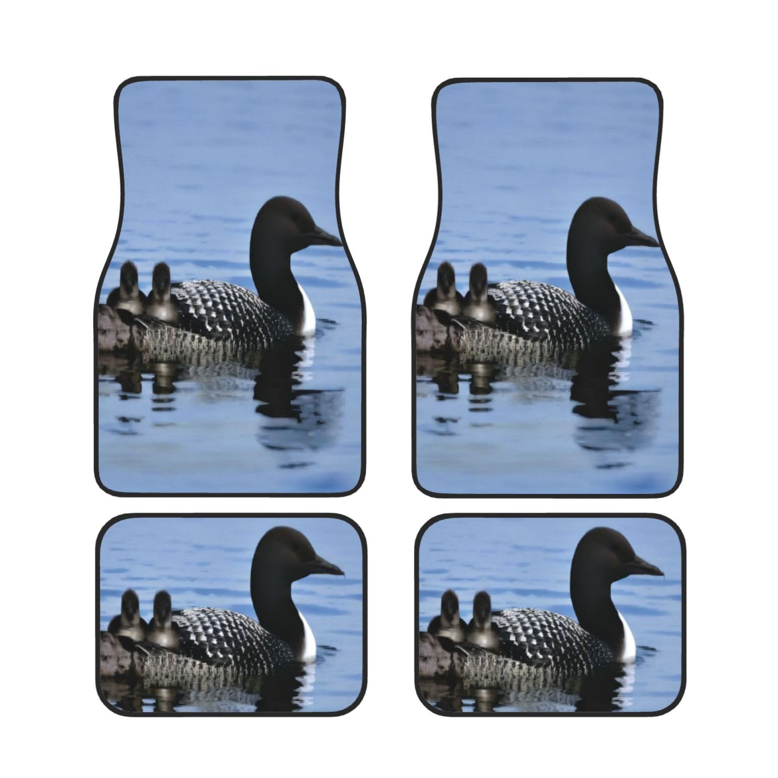 Loon Birds Auto Fußmatten Set von 4 Stück, Universal Automotive Vorne Hinten Fußmatten - Wasserdicht Anti-Rutsch-Neopren Leicht zu Reinigen für PKW LKW SUV Loon Birds Auto Fußmatten Set von 4 Stück, Universal Automotive Vorne Hinten Fußmatten - Wasserdicht Anti-Rutsch-Neopren Leicht zu Reinigen für PKW LKW SUV von KHDKLXOHZ