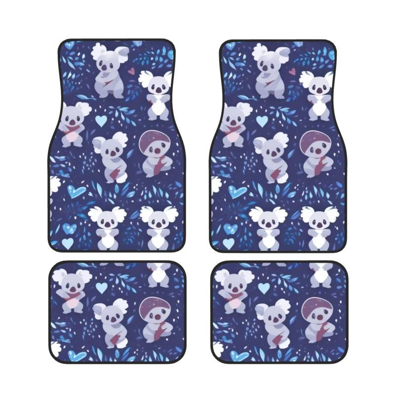 Lovely Koala Auto Fußmatten Set von 4 Stück, Universal Automotive Front Rear Floor Fußmatten - Wasserdicht Anti-Rutsch-Neopren Leicht zu Reinigen für PKW LKW SUV von KHDKLXOHZ