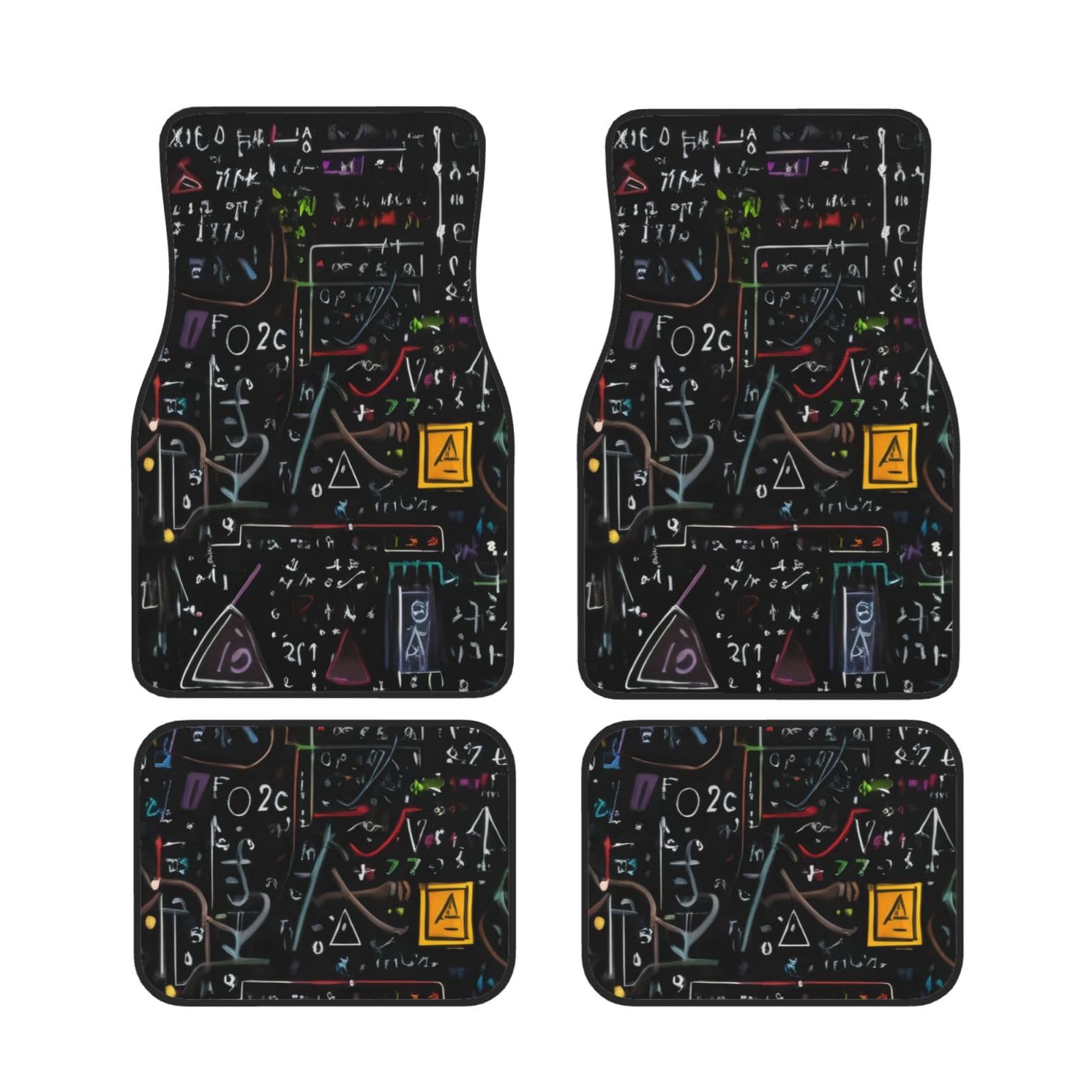 MATH FORMULA Auto Fußmatten Set von 4 Stück, Universal Automotive Vorne Hinten Fußmatten - Wasserdicht Anti-Rutsch-Neopren Leicht zu Reinigen für PKW LKW SUV MATH FORMULA Auto Fußmatten Set von 4 Stück, Universal Automotive Vorne Hinten Fußmatten - Wasserdicht Anti-Rutsch-Neopren Leicht zu Reinigen für PKW LKW SUV von KHDKLXOHZ
