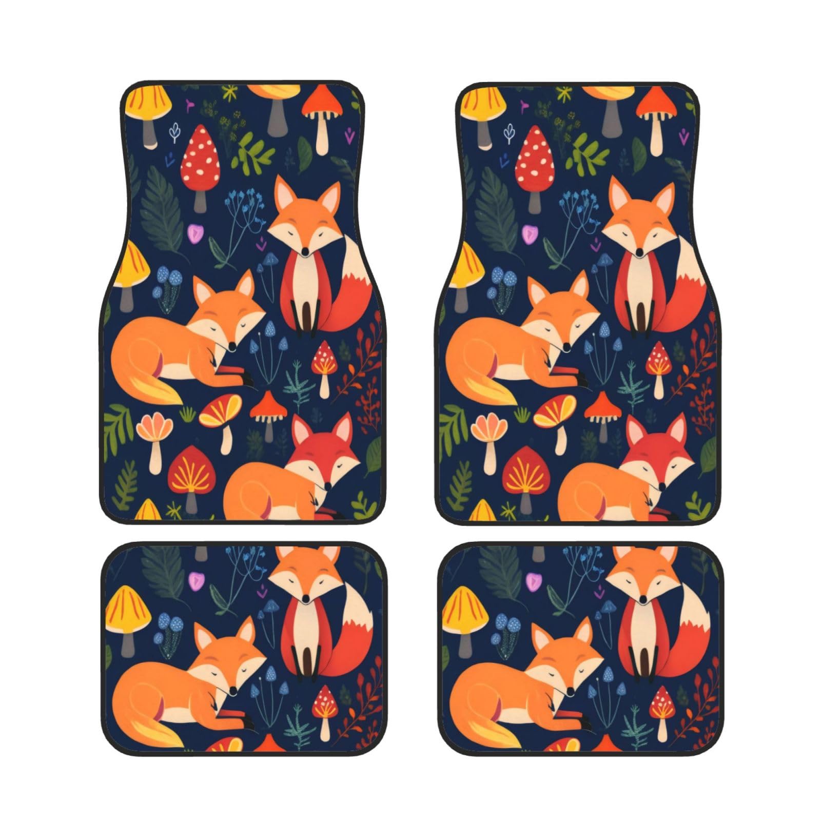 Niedliche Tier Fuchs Blume Auto Fußmatten Set von 4 Stück Universal Automotive vorne hinten Fußmatten - Wasserdicht Anti-Rutsch-Neopren Leicht zu reinigen für Auto LKW SUV Niedliche Tier Fuchs Blume Auto Fußmatten Set von 4 Stück Universal Automotive vorne hinten Fußmatten - Wasserdicht Anti-Rutsch-Neopren Leicht zu reinigen für Auto LKW SUV von KHDKLXOHZ